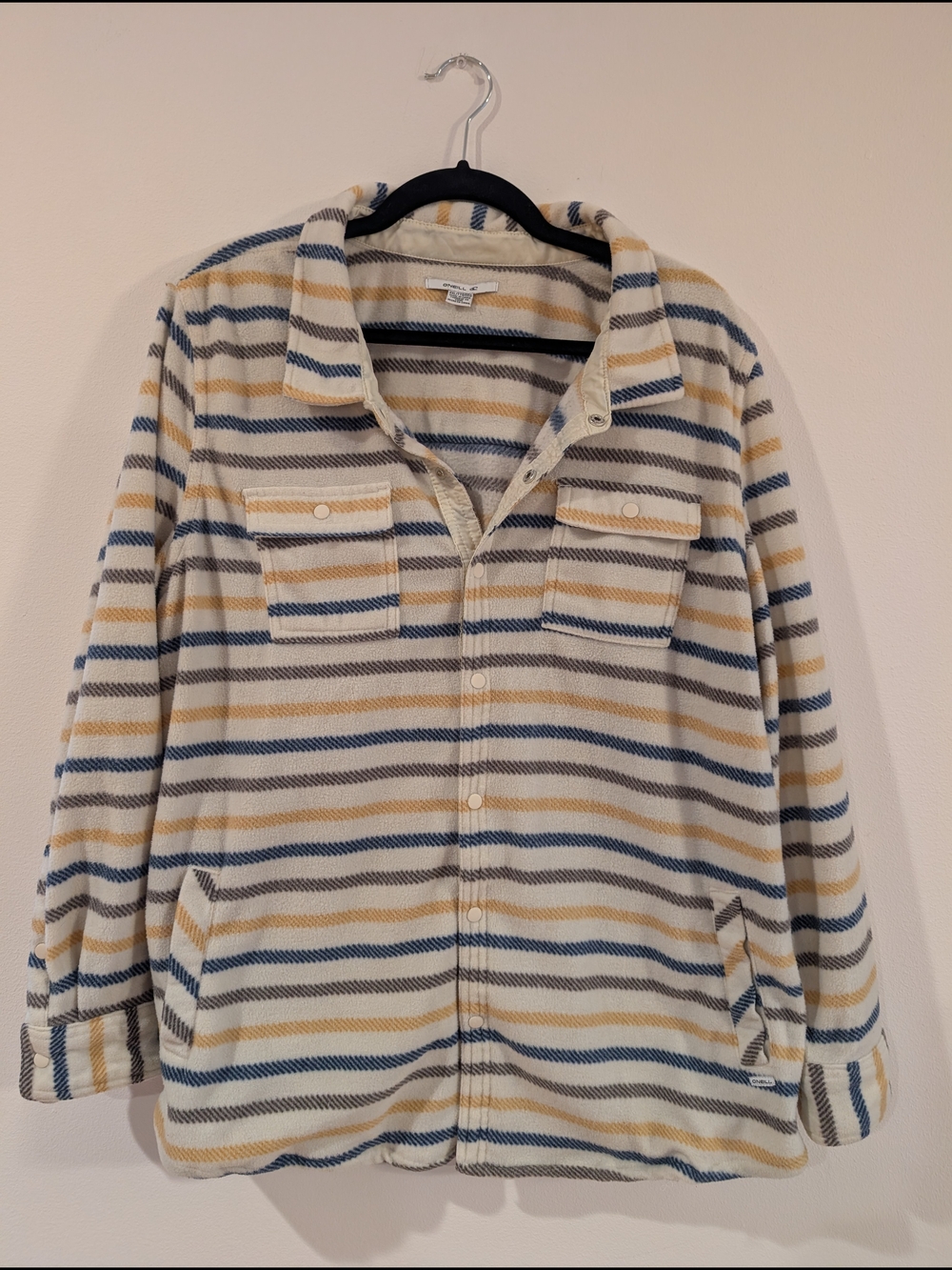 O'Neill Cream Jacket with Blue & Yellow Stripes